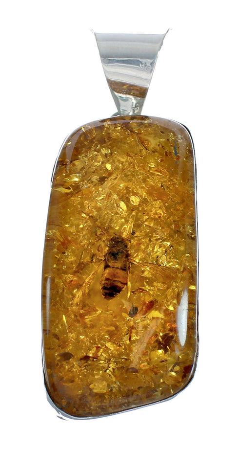 Native American Turquoise and Amber Bead Sterling Silver Necklace JX129246